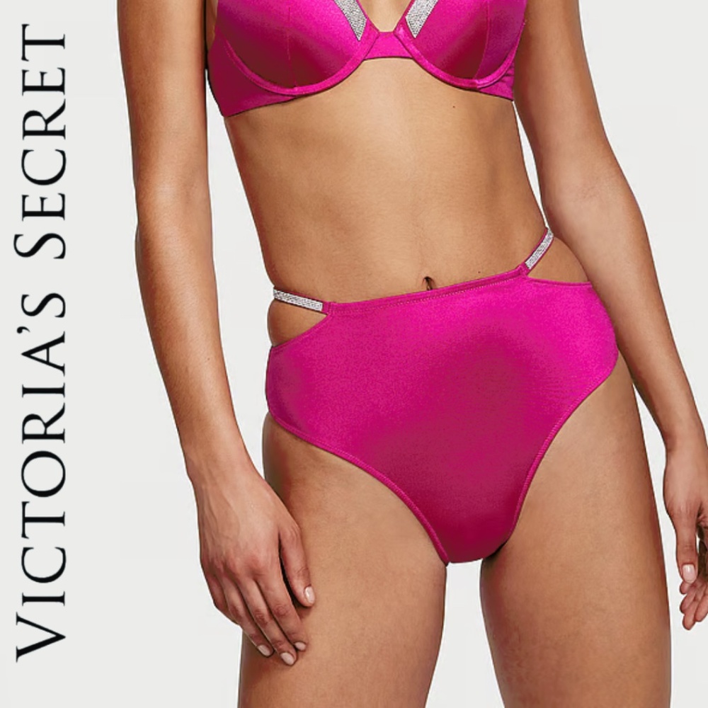 Victoria's Secret Swim Shine Strap High-Waist Full-Coverage Bikini Bottom